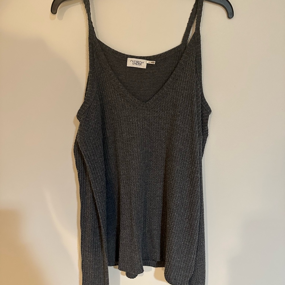 Women's Gray Ribbed Tank Top